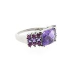 Image 6 of Silver ring with ruby ​​and purple zirconia