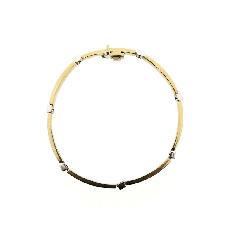 Image 3 of Two-tone gold bar link bracelet | 18.5 cm