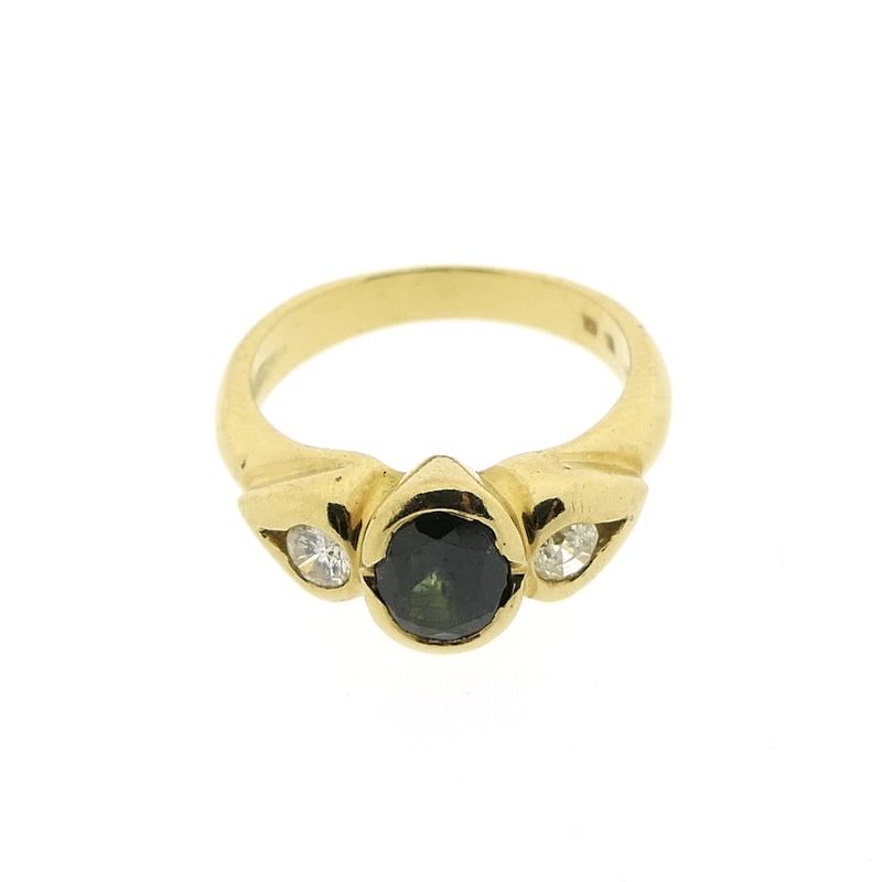 Image 3 of Gold ring with tourmaline and diamonds