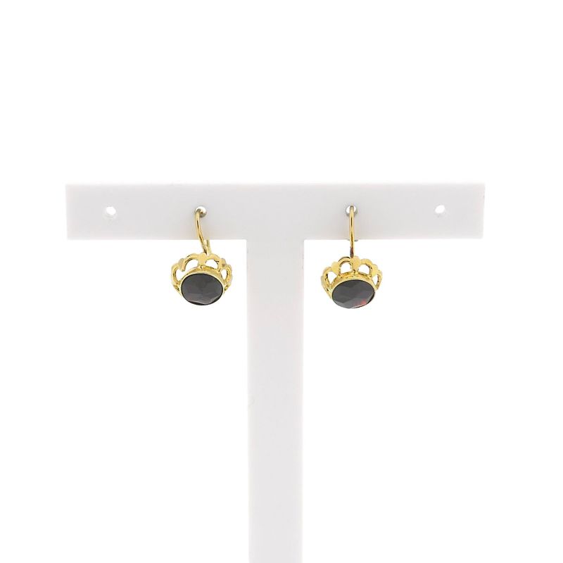 Image 1 of Vintage gold earrings with garnet