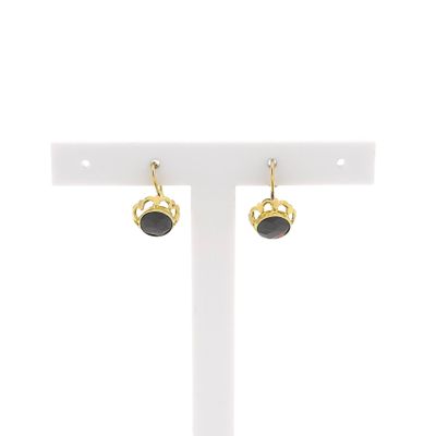 Vintage gold earrings with garnet Image 1 of Vintage gold earrings with garnet