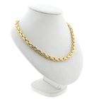 Afbeelding 3 van Gouden cardano schakelketting met saffier