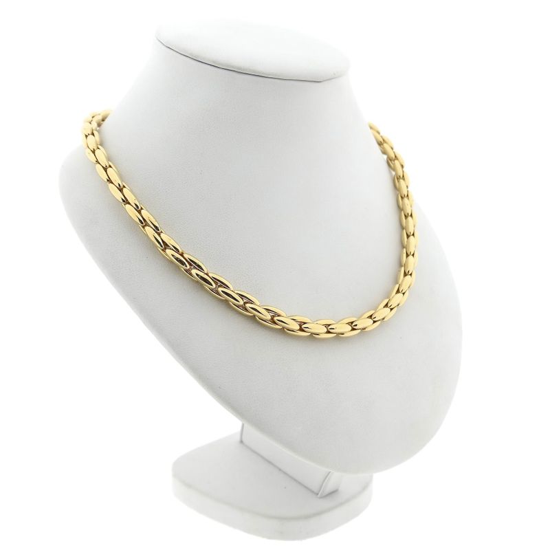 Afbeelding 3 van Gouden cardano schakelketting met saffier