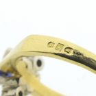 Image 6 of Vintage Bicolor gold ring with sapphire and diamonds; 0.06 ct.