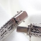 Image 5 of White gold herringbone link bracelet with diamonds; 0.48 ct.