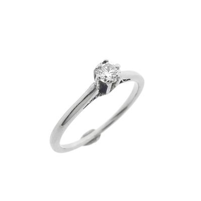 Image 1 of White gold solitaire ring with diamond | 0.25 ct.