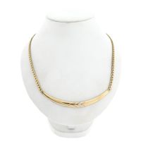 Gold Fantasy Link Necklace with Tricolor Pendant