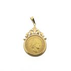 Image 1 of Gold pendant of 10 guilder coin Queen Wilhelmina 1925