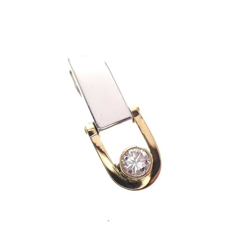 Image 1 of Two-tone gold pendant with diamond; 0.24 ct.