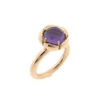 Rose gold Bron Jewelry 'Catch' ring with amethyst