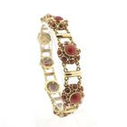 Image 1 of Gold bracelet with blood corals; Antique | 19 cm