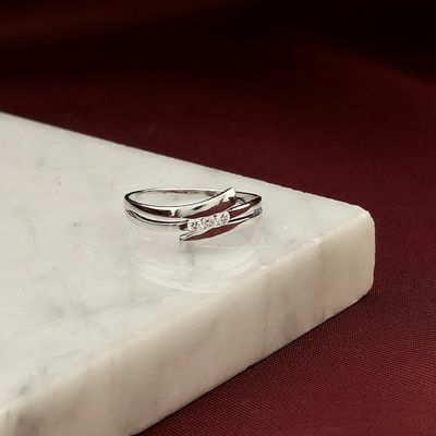 Image 1 of Ring with diamonds; 0.09 ct.