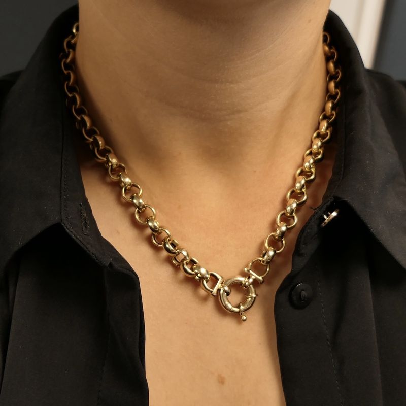 Image 2 of Gold jasseron link chain | 46 cm