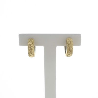 Image 1 of Two-tone gold diamond-cut earrings | Ø 17 mm