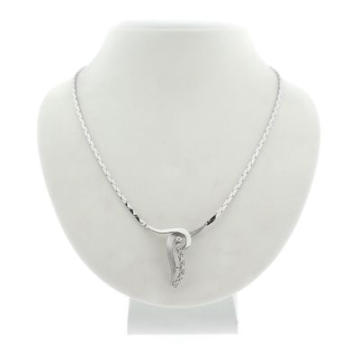 Image 1 of White gold necklace with diamond 0.035 ct.
