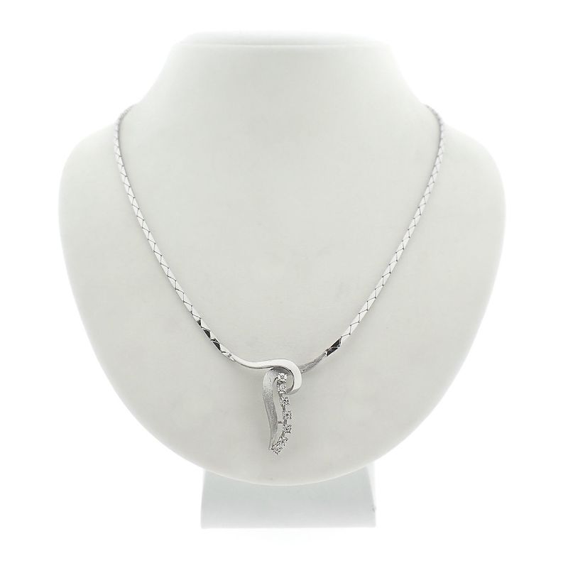 Image 1 of White gold necklace with diamond 0.035 ct.