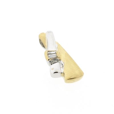 Image 2 of Two-tone minimalist pendant with diamond; 0.04 ct.