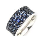 Image 4 of Silver ring with blue zirconia stones