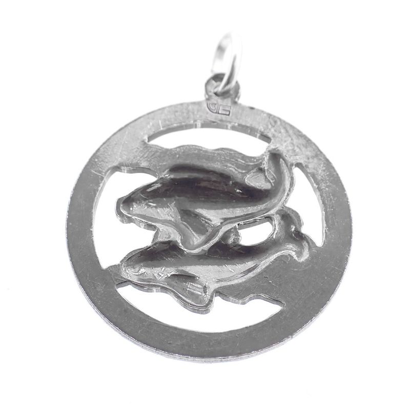 Image 5 of Silver zodiac sign pendant; Pisces