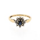 Afbeelding 5 van Gouden ring met saffier en diamant; 0,04 ct.