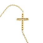 Image 7 of Gold thin anchor link bracelet; Cross with zirconia | 18.5 cm