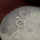 Image 7 of White gold pendant with zirconia; flower
