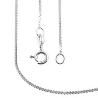 Thin white gold S-link necklace | 42 cm
