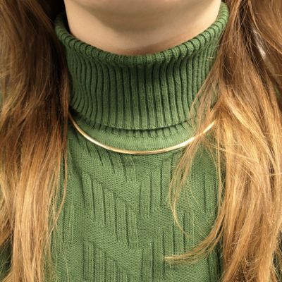 Gold Omega link necklace | 42.5 cm Image 2 of Gold Omega link necklace | 42.5 cm