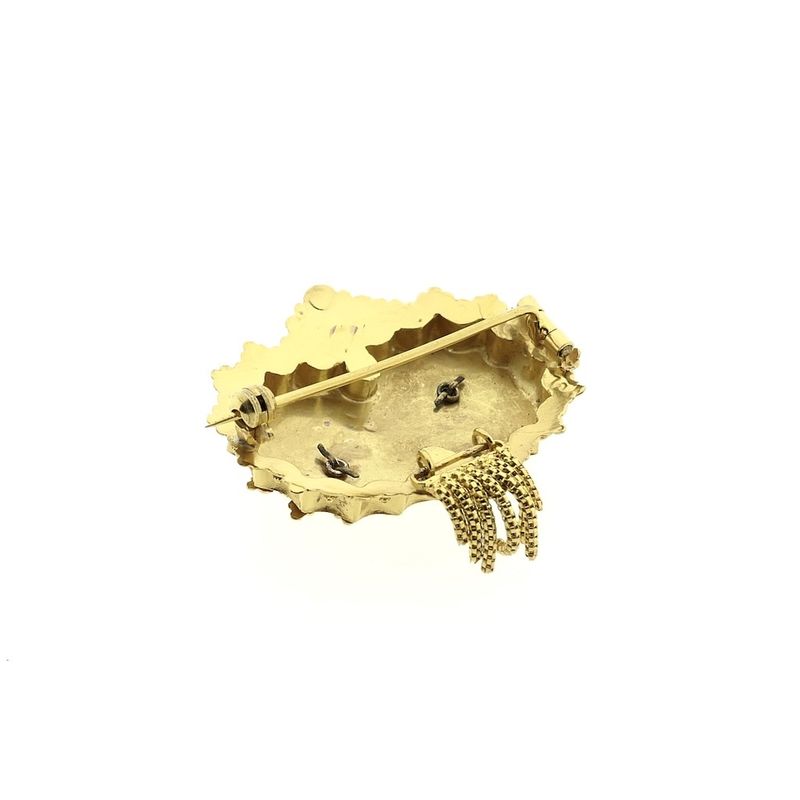 Image 3 of Old Dutch gold brooch with a cap bell