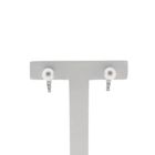 Image 4 of White gold stud earrings set with diamonds and a pearl | 0.17 ct.