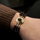 Image 8 of Garnet bracelet with gold clasp; Antique/vintage | 20 cm