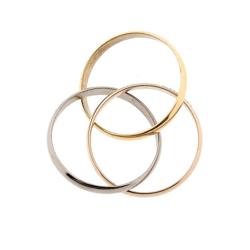 Image 5 of Tricolor gold trinity ring; Cartier