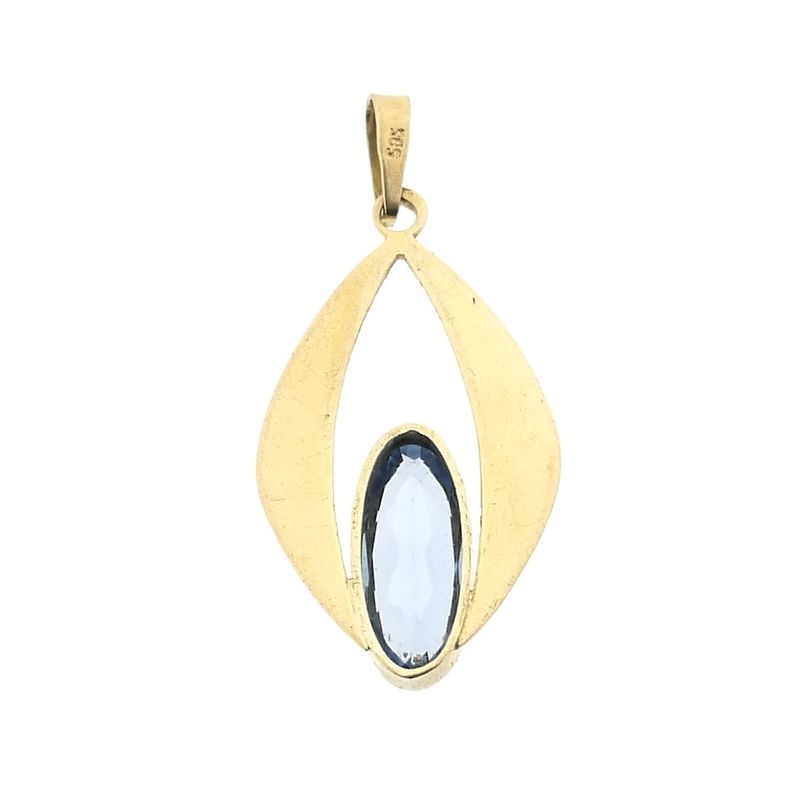 Image 6 of Gold pendant with Aquamarine