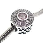 Image 2 of Pandora charm; Silver; Purple Zirconia with Hearts