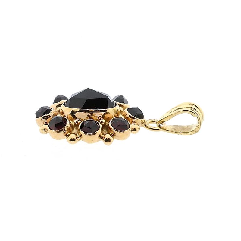 Image 8 of Vintage Gold Pendant with Garnet; 14 Karat