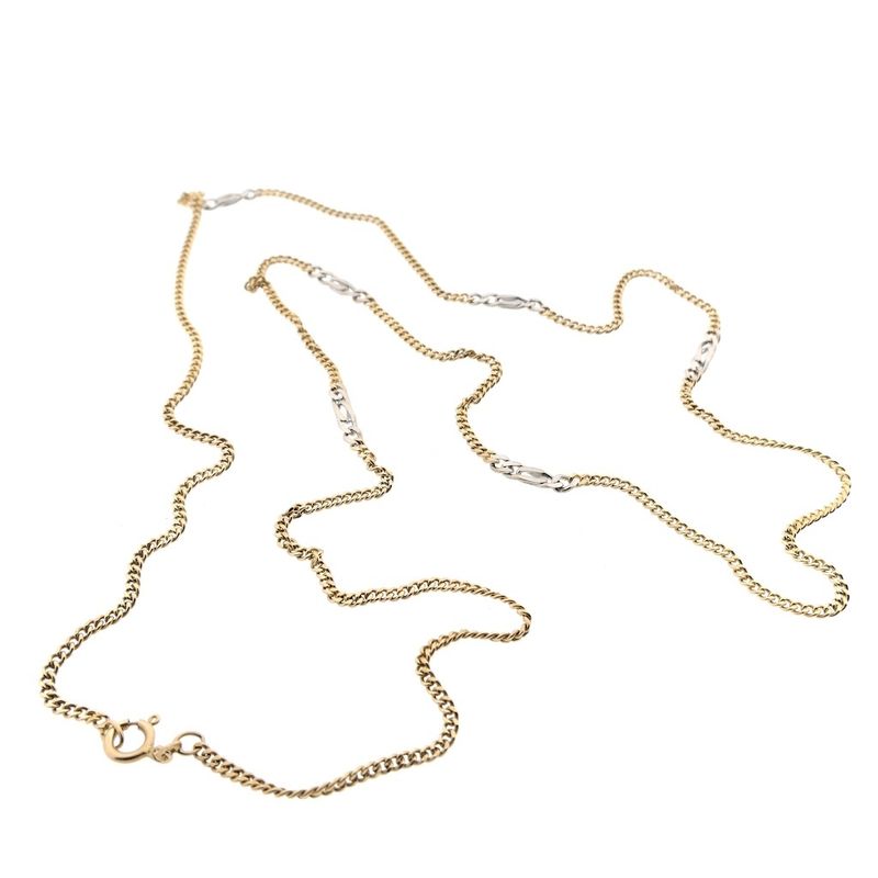 Image 8 of Two-tone gold gourmet/fantasy link chain