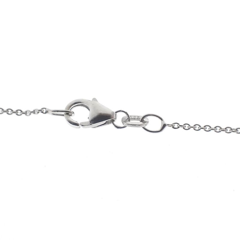 Image 6 of White gold thin anchor link necklace | 46 cm