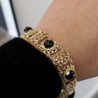 Image 6 of Antique gold boat bracelet with garnet