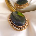 Image 13 of Victorian Gold Brooch/Pendant with Honduras Opal and Pearls