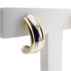 Image 3 of Bicolor gold stud earrings hemisphere | Diamond 0.04 ct.