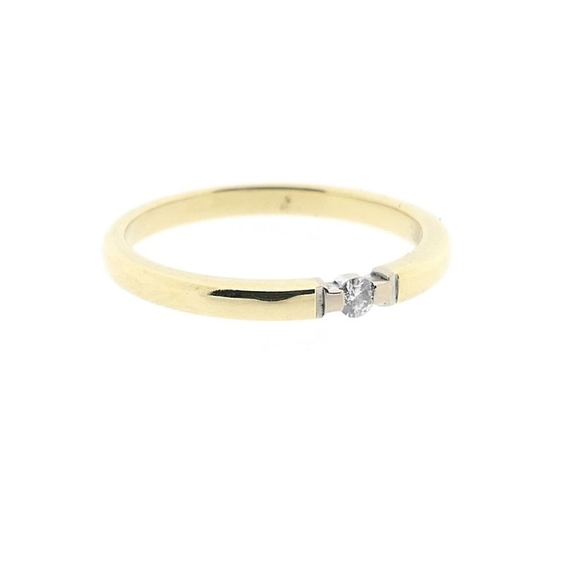 Image 4 of Gold solitaire ring with diamond; 0.035 ct. | Diamonde