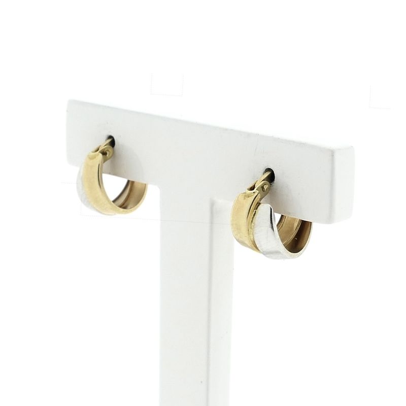 Image 4 of Two-tone gold earrings | Ø 12 mm