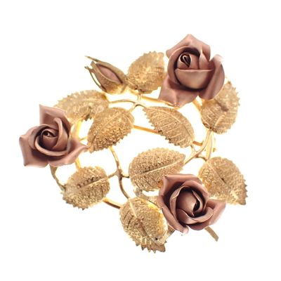 Image 1 of Two-tone gold brooch with a natural design
