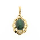 Image 1 of Vintage gold pendant with malachite