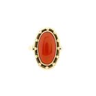 Image 3 of Vintage Gold Ring with Blood Coral