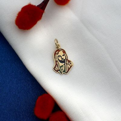 Image 2 of Gold pendant with enamel | Christ