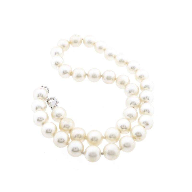 Image 8 of Pearl necklace with silver clasp | 45 cm