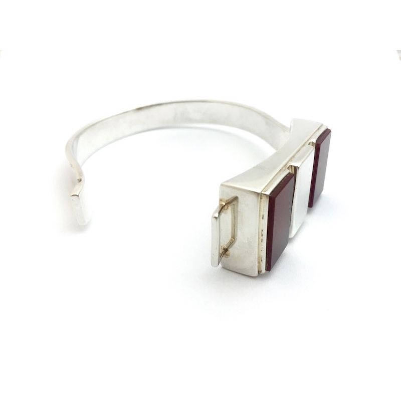 Image 4 of Silver bracelet with carnelian stones