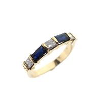 Gold ring with diamond and sapphire | 0.30 ct.
