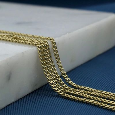 Image 2 of Long gold gourmet link necklace